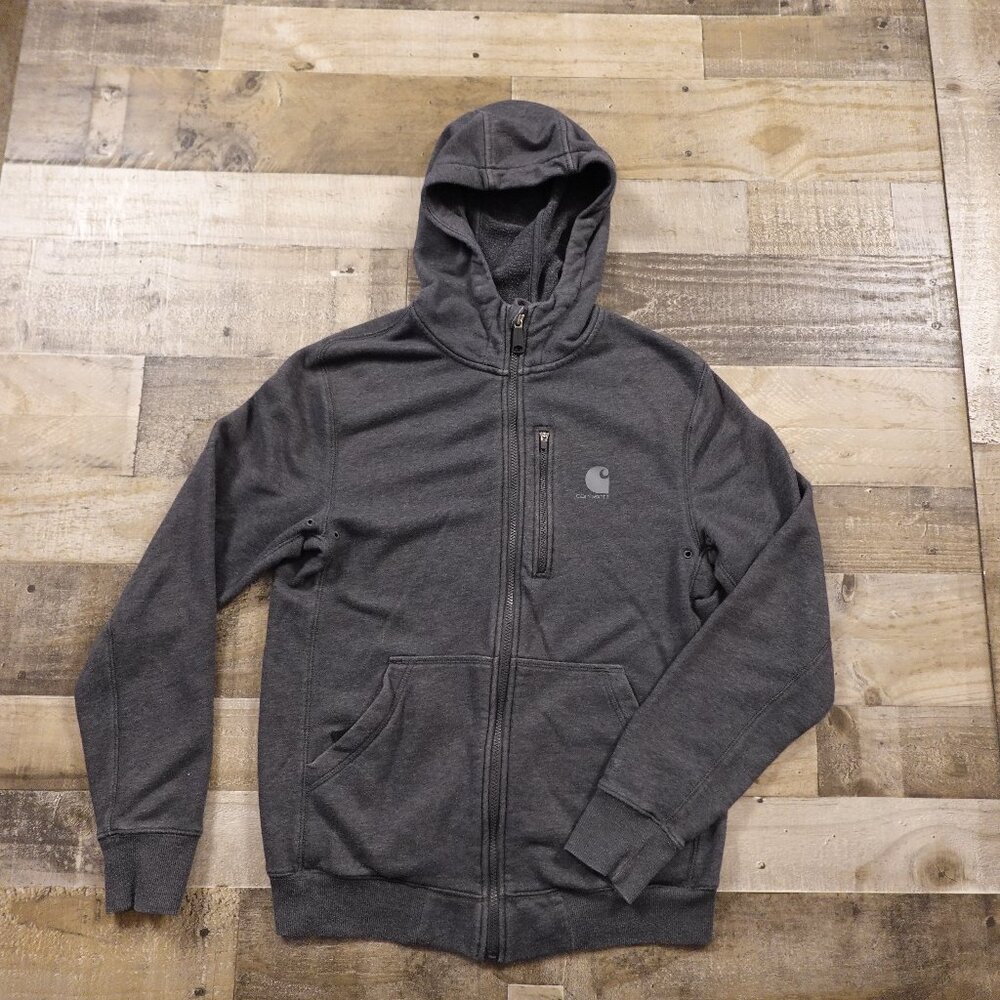 Carhartt relaxed fit hoodie sweater full zip women's small gray